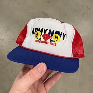 Vintage 1983 Rose Bowl Army VS Navy Mesh Trucker SnapBack Hat